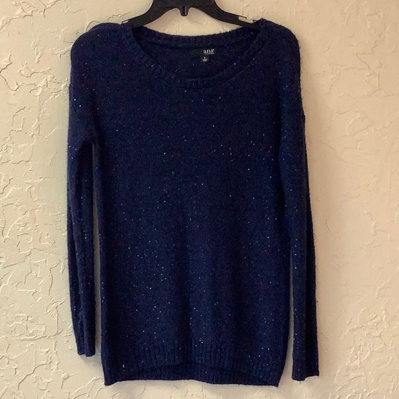 Sequined Navy Sweater - Picture 1 of 6